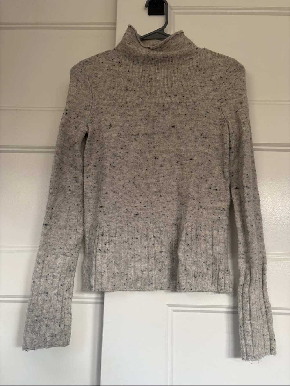 Madewell Speckled Light Gray Turtleneck Sweater